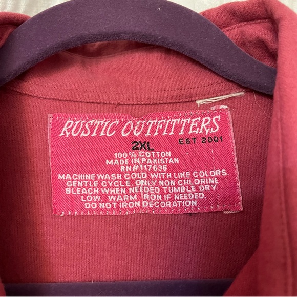 Rustic Outfitters Mauve Button Down Cotton Women’s Shacket Size 2x - Picture 6 of 6